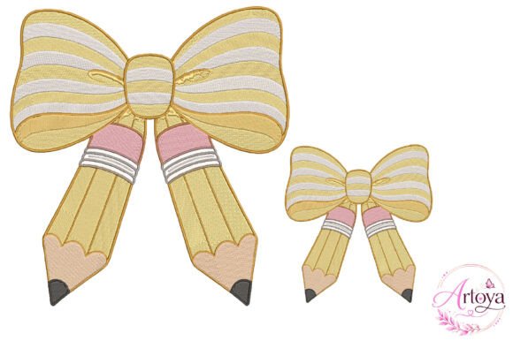 Cute Pencil Bow Embroidery Design Review