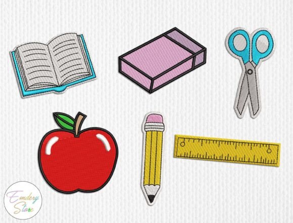 Review: School Supplies Embroidery Patch Set