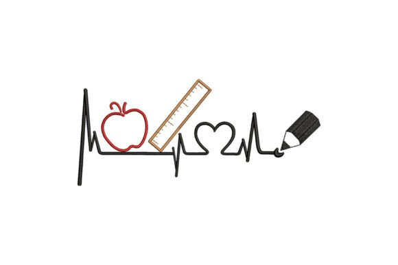 Reviewing Teacher Heartbeat Embroidery Design